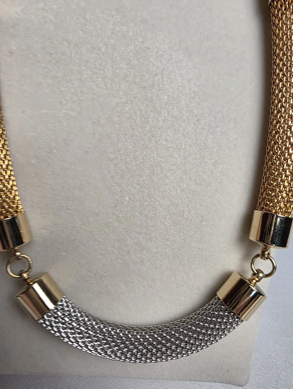 Holst & Lee Corded Black Rope & Metallic Mesh Necklace Gold/Silver